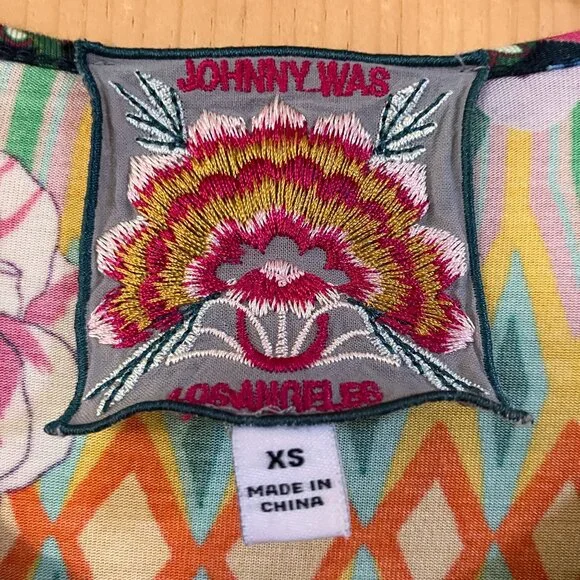 Johnny Was Womens Maggie Multi-Pattern Floral Stretch Midi Dress XS Pink SP NWOT - Picture 7 of 12